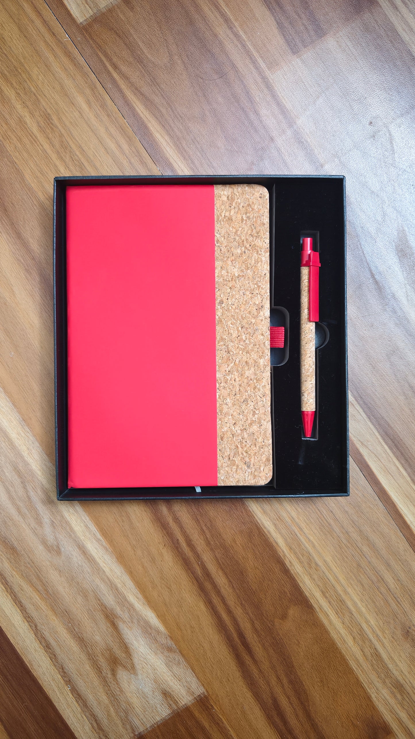 2 in 1 Gift Set Red Cork Eco Friendly Diary and Pen