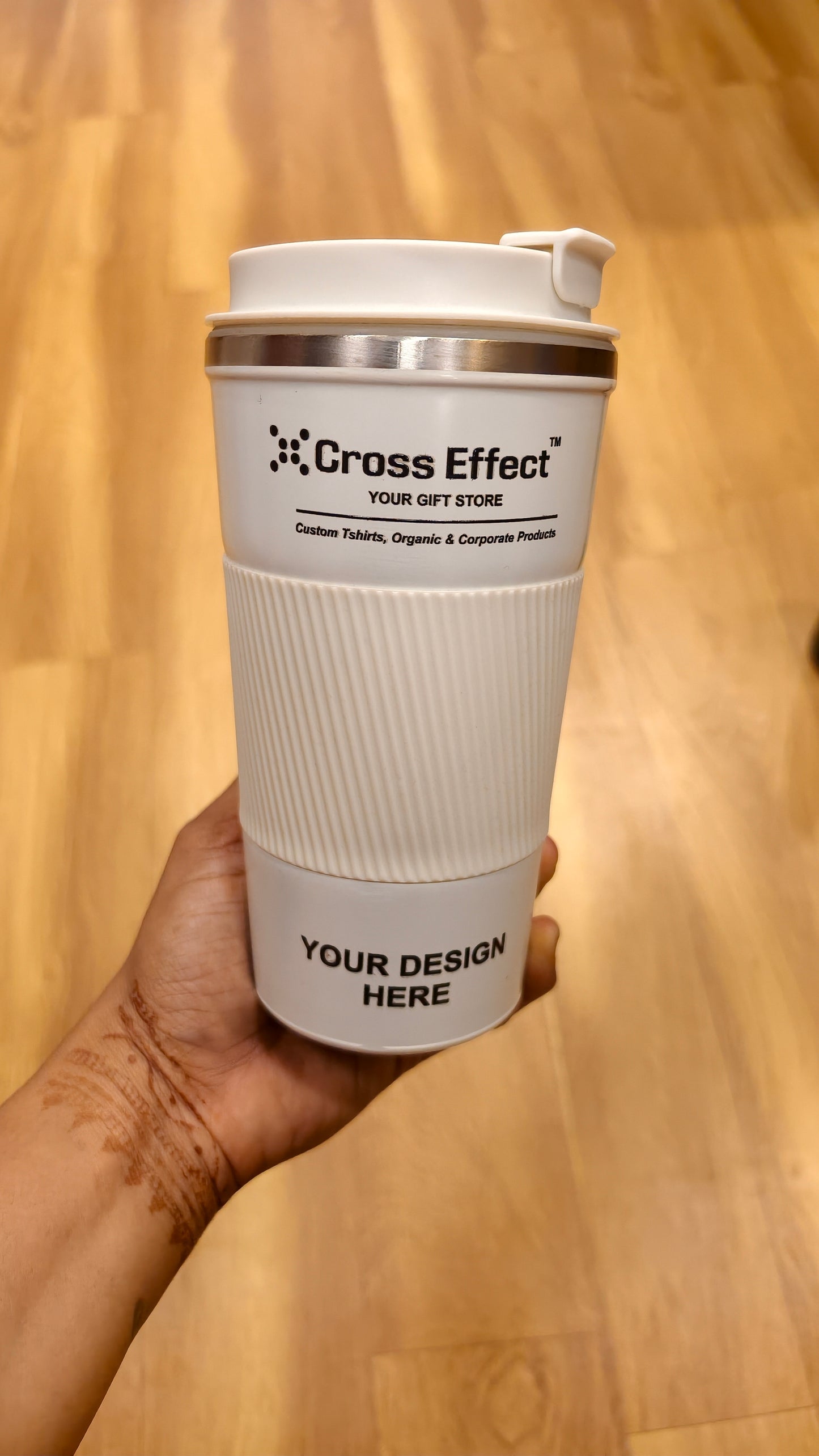 Grip Insulated Travel Coffee Tumbler for Hot & Cold Drinks – White -510 ml