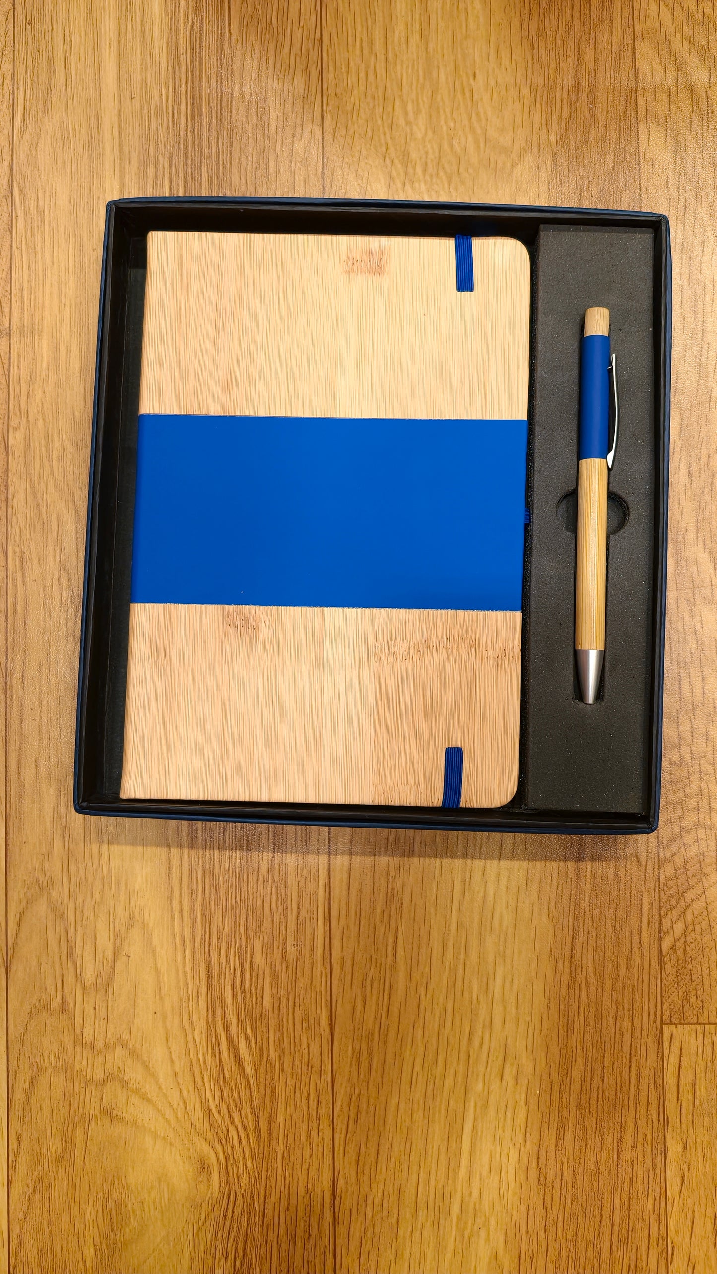2 in 1 Gift Set Blue Bamboo Eco Freindly Diary and Pen