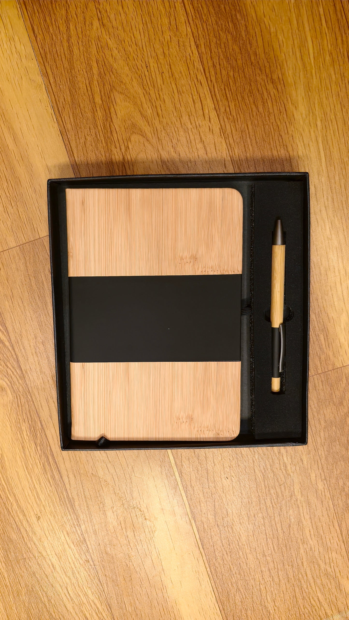 2 in 1 Gift Set Black Bamboo Eco Friendly Diary and Pen
