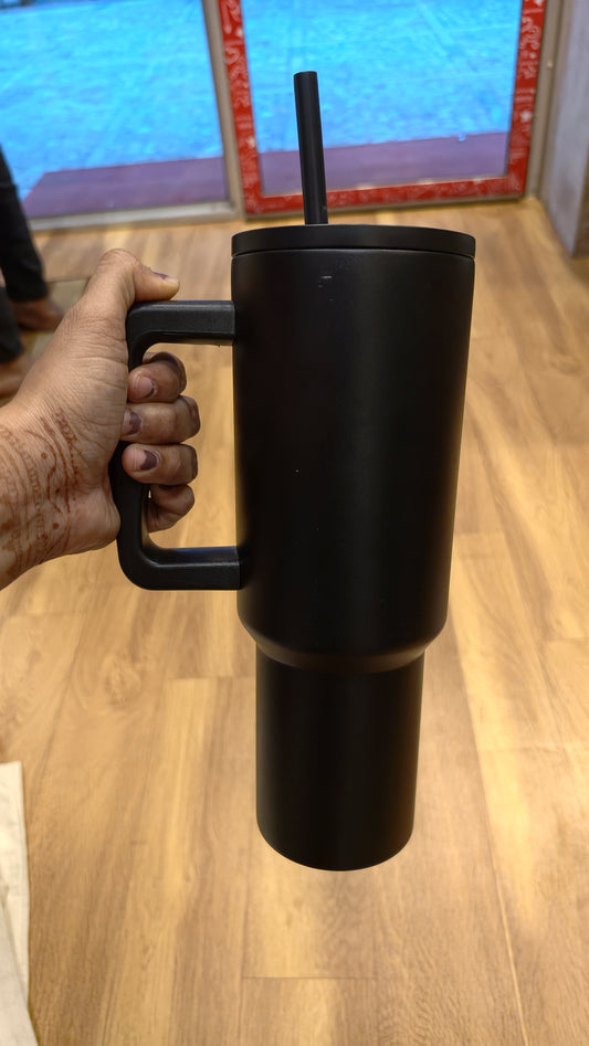 Black Insulated Stainless Steel Tumbler for travel, gym, or office use|1000 ML